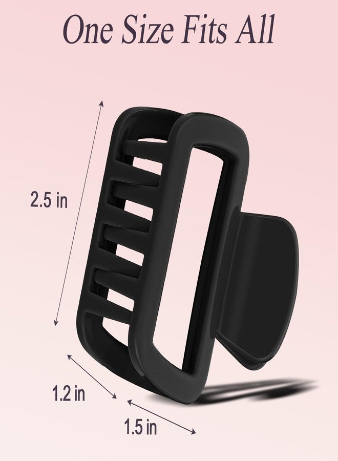 JIRIS Soft Silicone Flexible 2PCS 2.16in Hair Claw Rectangle Bendable Strong Hold Cozy Hair Claw Clips for Thin Thick Hair(Black+Black) - Image 3